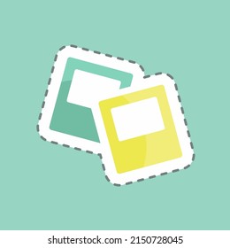 Sticker line cut Portfolio Management. suitable for IT Services symbol. simple design editable. design template vector. simple symbol illustration