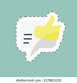 Sticker line cut Possitive Feedback. suitable for Feedback symbol. simple design editable. design template vector. simple symbol illustration