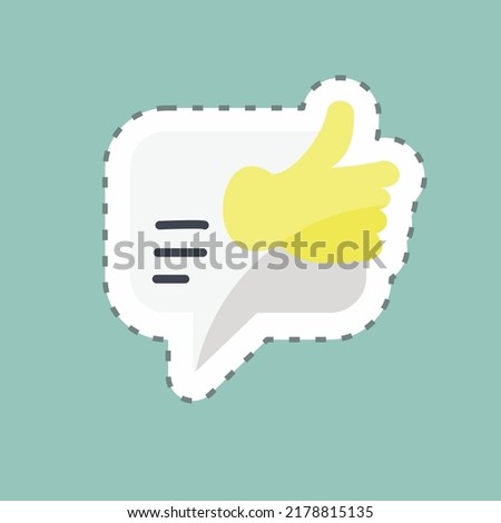 Sticker line cut Possitive Feedback. suitable for Feedback symbol. simple design editable. design template vector. simple symbol illustration