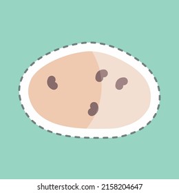 Sticker line cut Potato. suitable for Fruits and Vegetables symbol. simple design editable. design template vector. simple symbol illustration