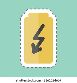 Corte de la línea de pegatinas Ahorro de energía. adecuado para el símbolo Mobile Apps. diseño simple editable. vector de plantilla de diseño. ilustración de símbolo simple