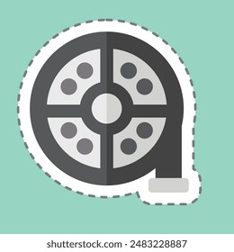 Aufkleber Linie geschnitten Servolenkungspumpe. bezogen auf Auto-Wartungs-Symbol. einfache Abbildung