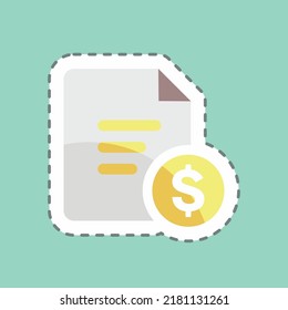 Sticker line cut Price List. suitable for Art symbol. simple design editable. design template vector. simple illustration