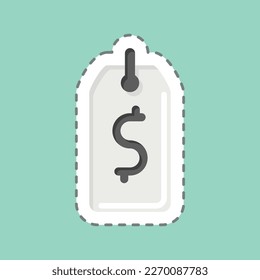 Sticker line cut Price Tag. related to Contactless symbol. simple design editable. simple illustration