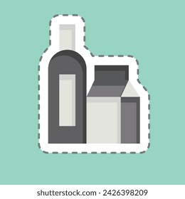 Sticker line cut Product Design. related to Creative Concept symbol. simple design editable. simple illustration