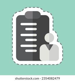 Sticker line cut Project Management. related to Business Analysis symbol. simple design editable. simple illustration