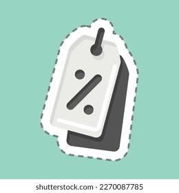 Sticker line cut Promotion. related to Contactless symbol. simple design editable. simple illustration