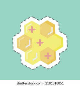 Sticker line cut Propolis. suitable for Bee Farm. simple design editable. design template vector. simple illustration