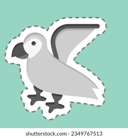 Sticker line cut Puffin. related to Alaska symbol. simple design editable. simple illustration