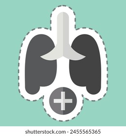 Sticker line cut Pulmonology 2. related to Medical Specialties symbol. simple design illustration