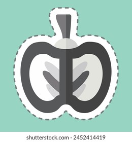 Sticker line cut Pumpkin. related to Healthy Food symbol. simple design illustration