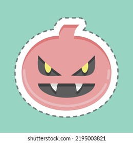 Sticker line cut Pumpkin. suitable for Halloween symbol. simple design editable. design template vector. simple illustration