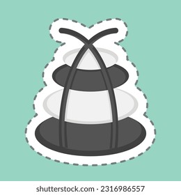 Té puro cortado por la línea de pegatinas. relacionado con el símbolo del té. diseño simple editable. ilustración simple. té verde