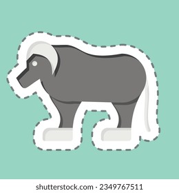 Sticker line cut Qiviut. related to Alaska symbol. simple design editable. simple illustration