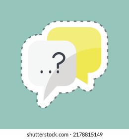 Sticker line cut Question. suitable for Feedback symbol. simple design editable. design template vector. simple symbol illustration