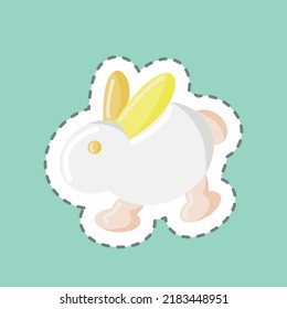 Sticker line cut Rabbit. suitable for Meat. simple design editable. design template vector. simple illustration