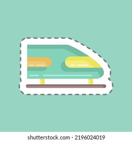 Sticker line cut Rail Transport. suitable for education symbol. simple design editable. design template vector. simple illustration