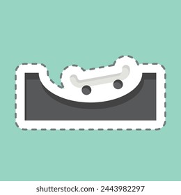 Sticker line cut Ramp. related to Skating symbol. simple design illustration