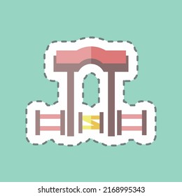 Sticker line cut Ranch. suitable for Wild West symbol. simple design editable. design template vector. simple symbol illustration