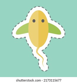 Sticker line cut Ray Fish. suitable for Sea symbol. simple design editable. design template vector. simple symbol illustration