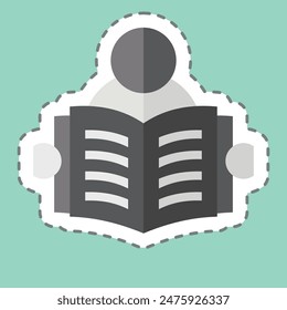 Sticker line cut Read. related to Book symbol. simple design illustration