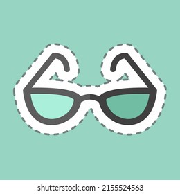 Sticker line cut Reading Glasses. suitable for men accessories symbol. simple design editable. design template vector. simple symbol illustration