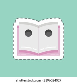 Sticker line cut Reading. suitable for education symbol. simple design editable. design template vector. simple illustration