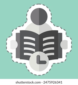 Tiempo de lectura. relacionado con Símbolo del libro. ilustración de diseño simple