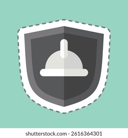 Sticker line cut Receipt. related to Civil Engineering symbol. design editable
