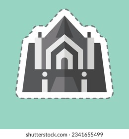 Sticker line cut Recoleta Argentia. related to Argentina symbol. simple design editable. simple illustration