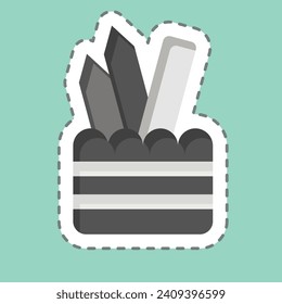 Sticker line cut Recyclable. related to Plastic Pollution symbol. simple design editable. simple illustration