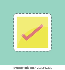 Sticker line cut Reminders. suitable for Mobile Apps symbol. simple design editable. design template vector. simple symbol illustration