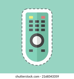Sticker line cut Remote. suitable for Home symbol. simple design editable. design template vector. simple symbol illustration
