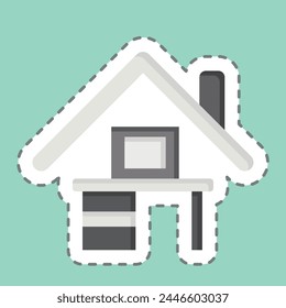 Sticker line cut Remote Work. related to Remote Working symbol. simple design illustration