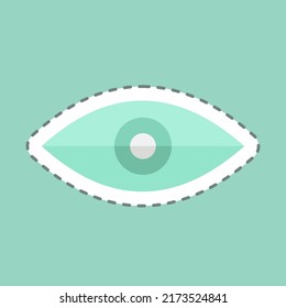 Sticker line cut Remove Red Eye. suitable for Photo Editing symbol. simple design editable. design template vector. simple symbol illustration