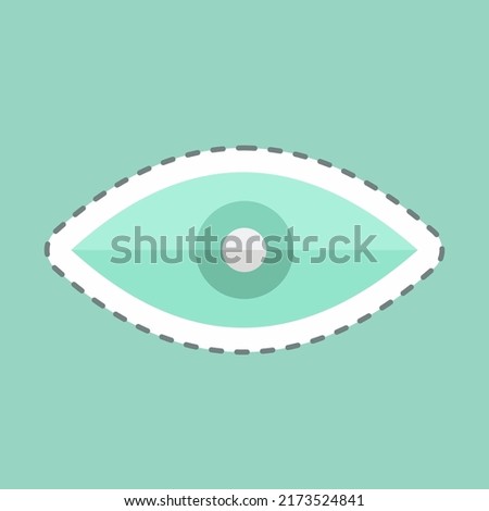 Sticker line cut Remove Red Eye. suitable for Photo Editing symbol. simple design editable. design template vector. simple symbol illustration