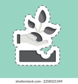 Sticker line cut Replant. related to Environment symbol. simple illustration. conservation. earth. clean
