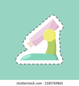 Sticker line cut Research. suitable for education symbol. simple design editable. design template vector. simple illustration