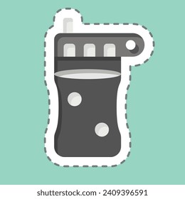 Sticker line cut Reusable Bottle. related to Plastic Pollution symbol. simple design editable. simple illustration