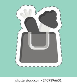 Sticker line cut Reusable. related to Plastic Pollution symbol. simple design editable. simple illustration
