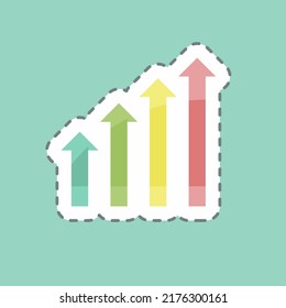 Sticker line cut Revenues. suitable for digital web symbol. simple design editable. design template vector. simple symbol illustration