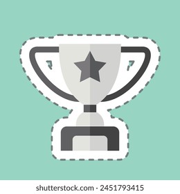 Sticker line cut Reward. related to Online Game symbol. simple design illustration