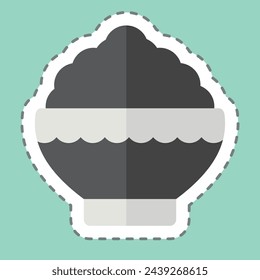 Sticker line cut Rice Bowl. related to Japan symbol. simple design illustration.