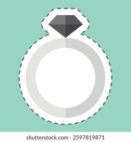 Sticker line cut Ring. related to Women symbol. design editable