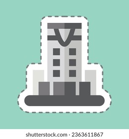 Sticker line cut Riyadh. related to Capital symbol. simple design editable. simple illustration