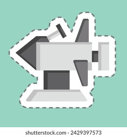 Sticker line cut Rocket. related to Kindergarten symbol. simple design editable. simple illustration