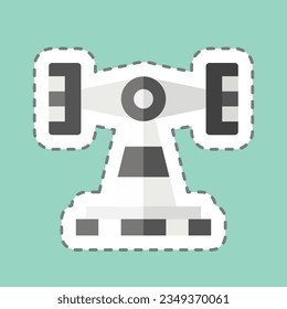 Sticker line cut Roll O Plane. related to Amusement Park symbol. glyph style. simple design editable. simple illustration