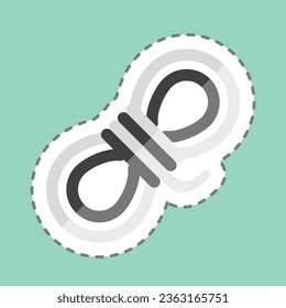 Sticker line cut Rope. related to Mining symbol. simple design editable. simple illustration