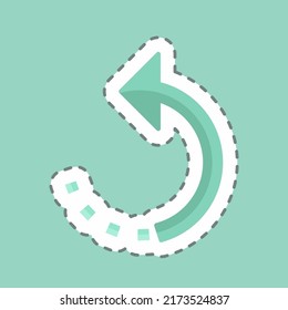 Aufkleber Linie schneiden Links drehen. geeignet für Bildbearbeitungssymbol. einfaches Design bearbeitbar. Designvorlage, Vektor. einfache Symbolillustration