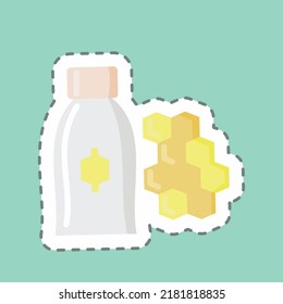 Sticker line cut Royal Jelly. suitable for Bee Farm. simple design editable. design template vector. simple illustration